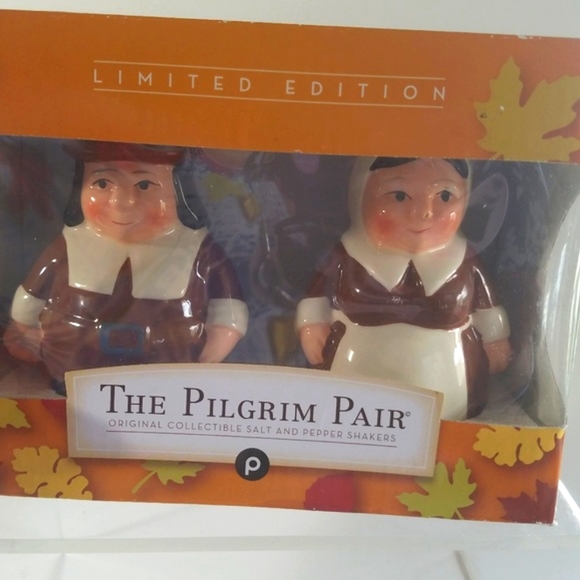 Publix Holiday The Pilgrim Pair Salt Pepper Shakers Publix Nib